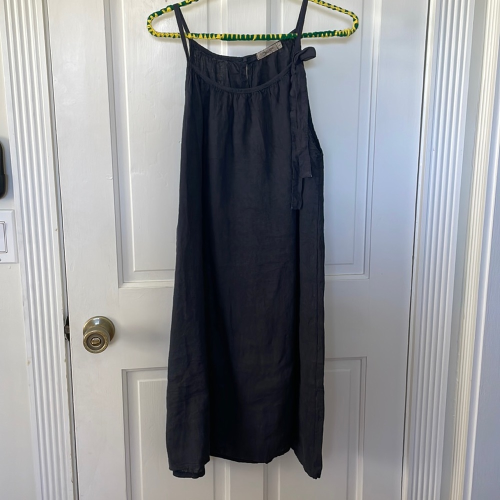 100% linen made in Italy Lungo L’Arno navy large nwot